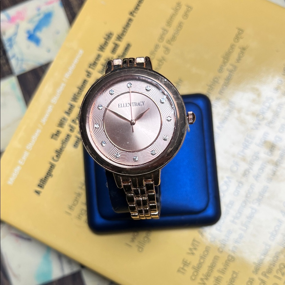 Ellen Tracy Pink and Gold Watch